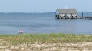 sitting on the edge of the Rappahannock River