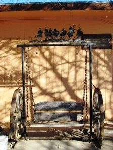 Spare parts used for, what else? A porch swing!