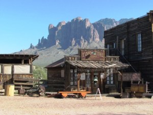 Mining town in the shadow of Superstition Mountains. 